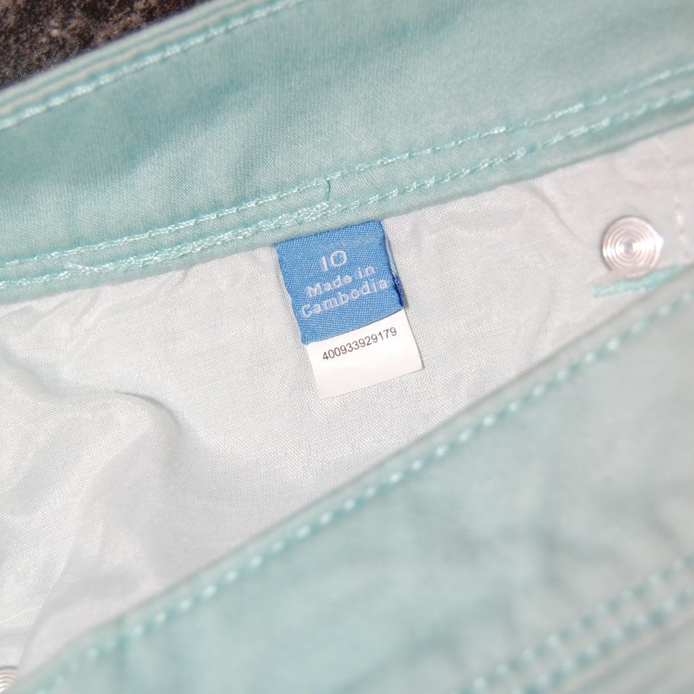 Simply Vera Vera Wang Women's Turquoise/Aqua Faded Skinny Ankle Jeans Size 10 - Picture 14 of 16